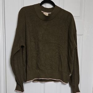 Scotch & Soda Olive Green Sweater with Pink Trim